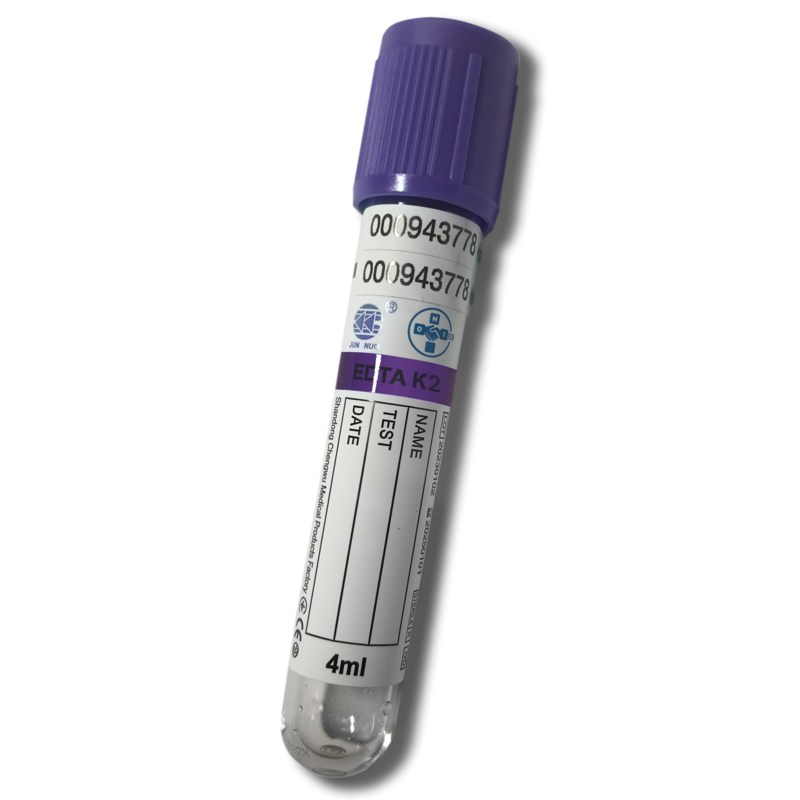 Пробірка Вакуумна з ЕДТА К2, з бузковою кришкою, 4 мл, 100 шт.